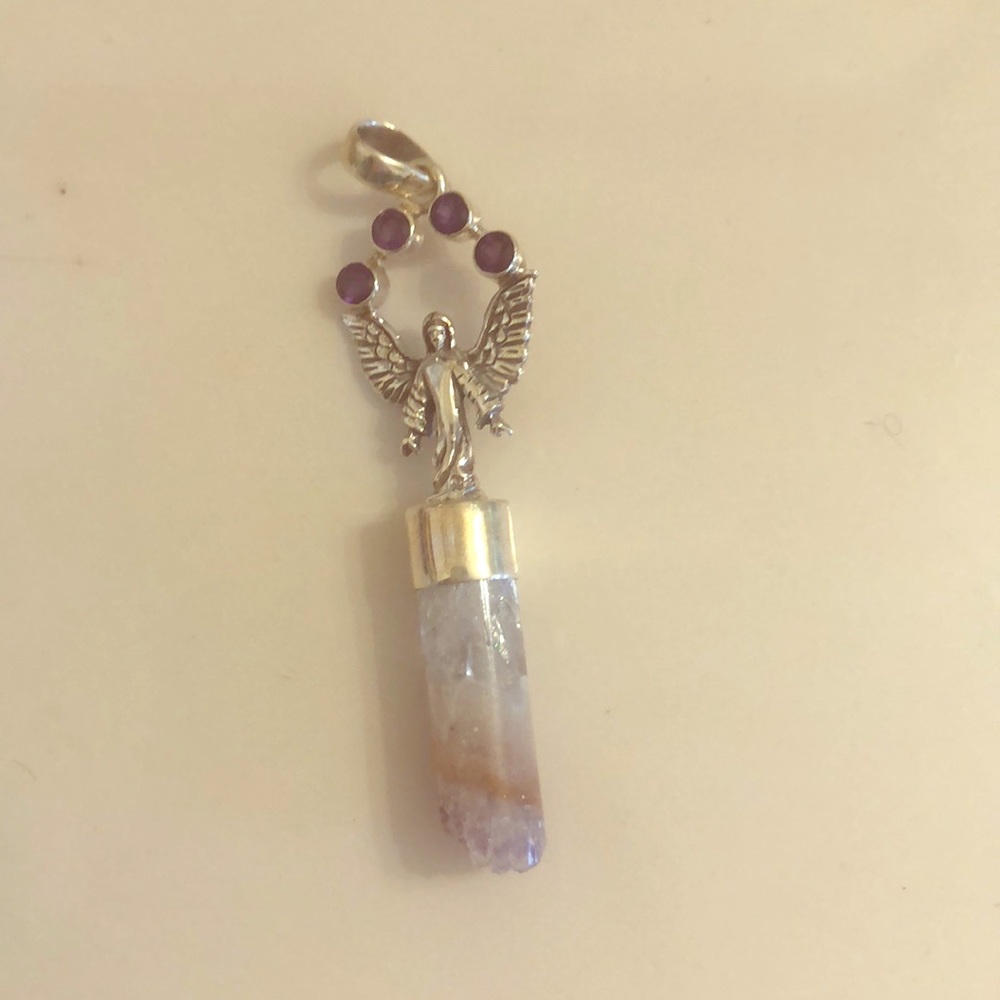 Sterling silver angel with crystal